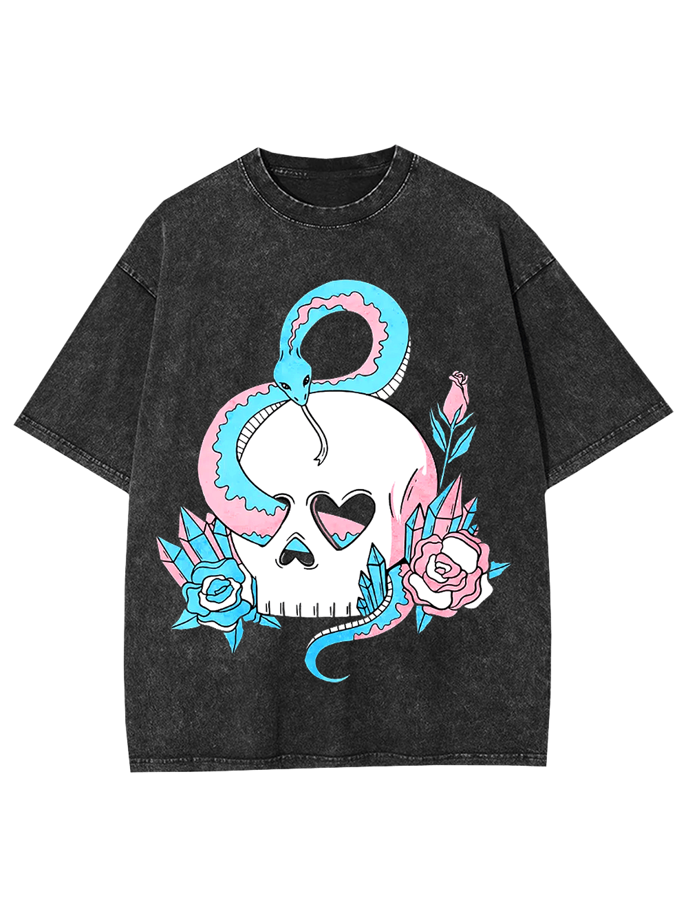 Serpent and Skull Elegance Washed Tshirt