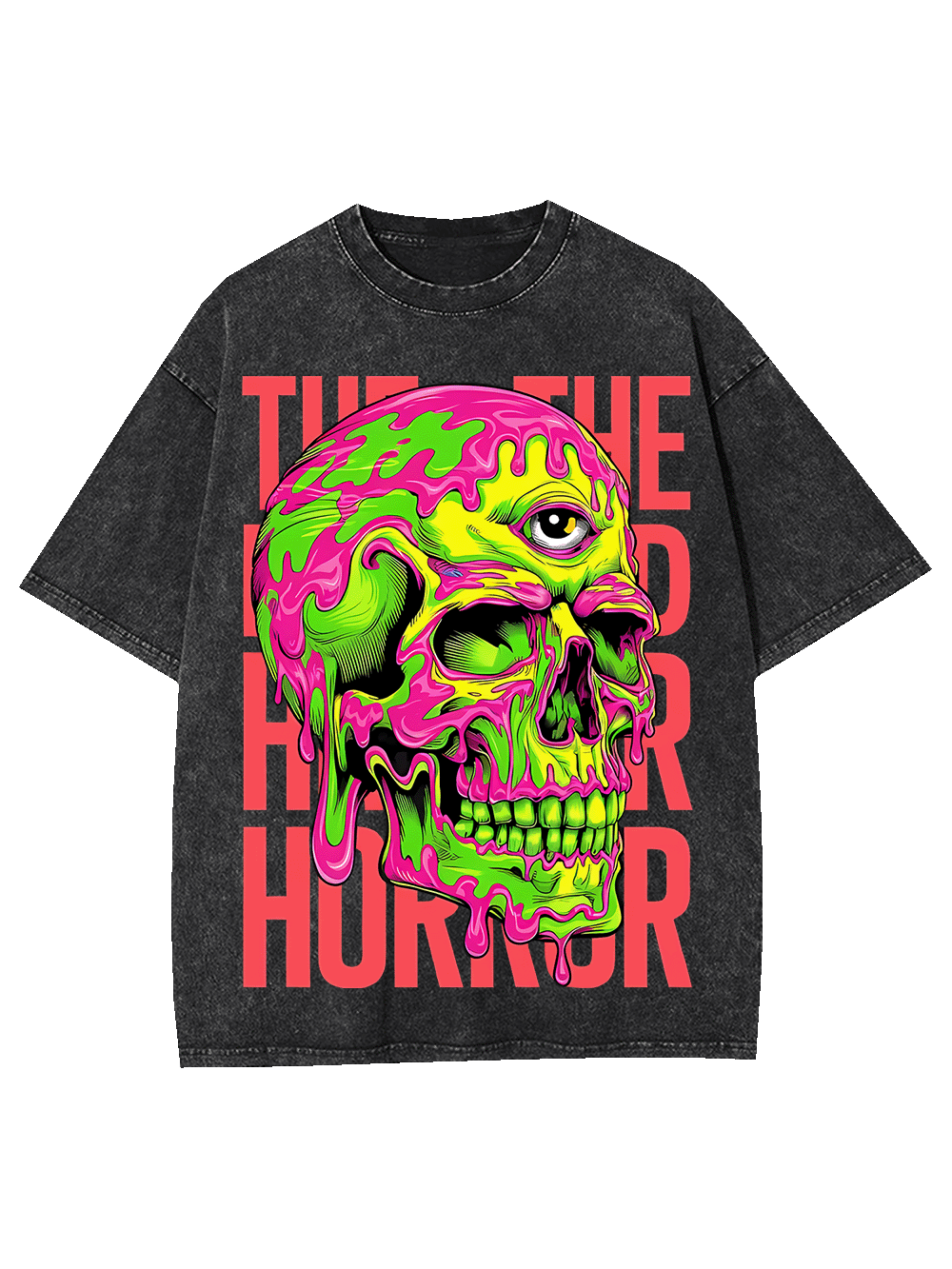 MELTING SKULL HORROR WASHED TSHIRT