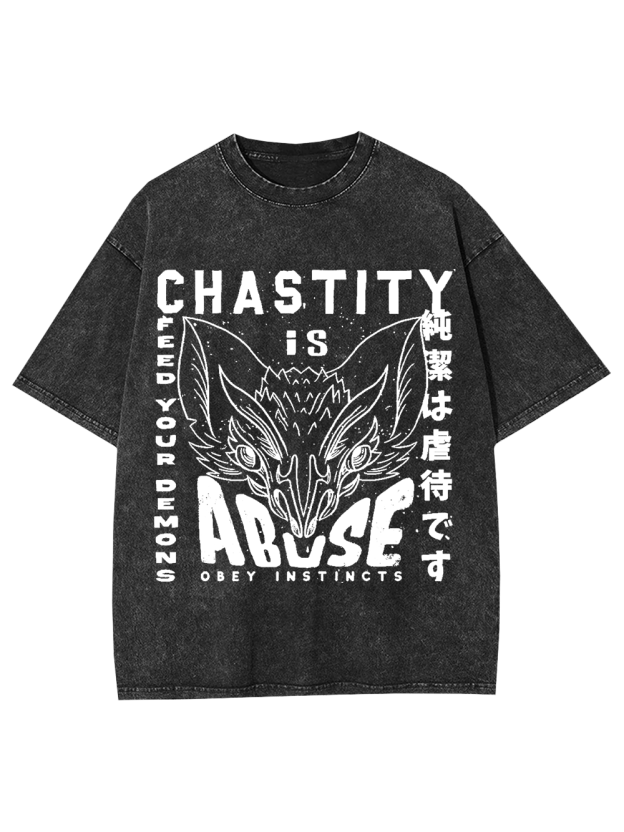 Chastity Is Abuse Washed Tshirt