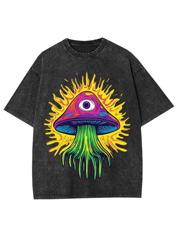 Trippy mushroom Washed Tshirt