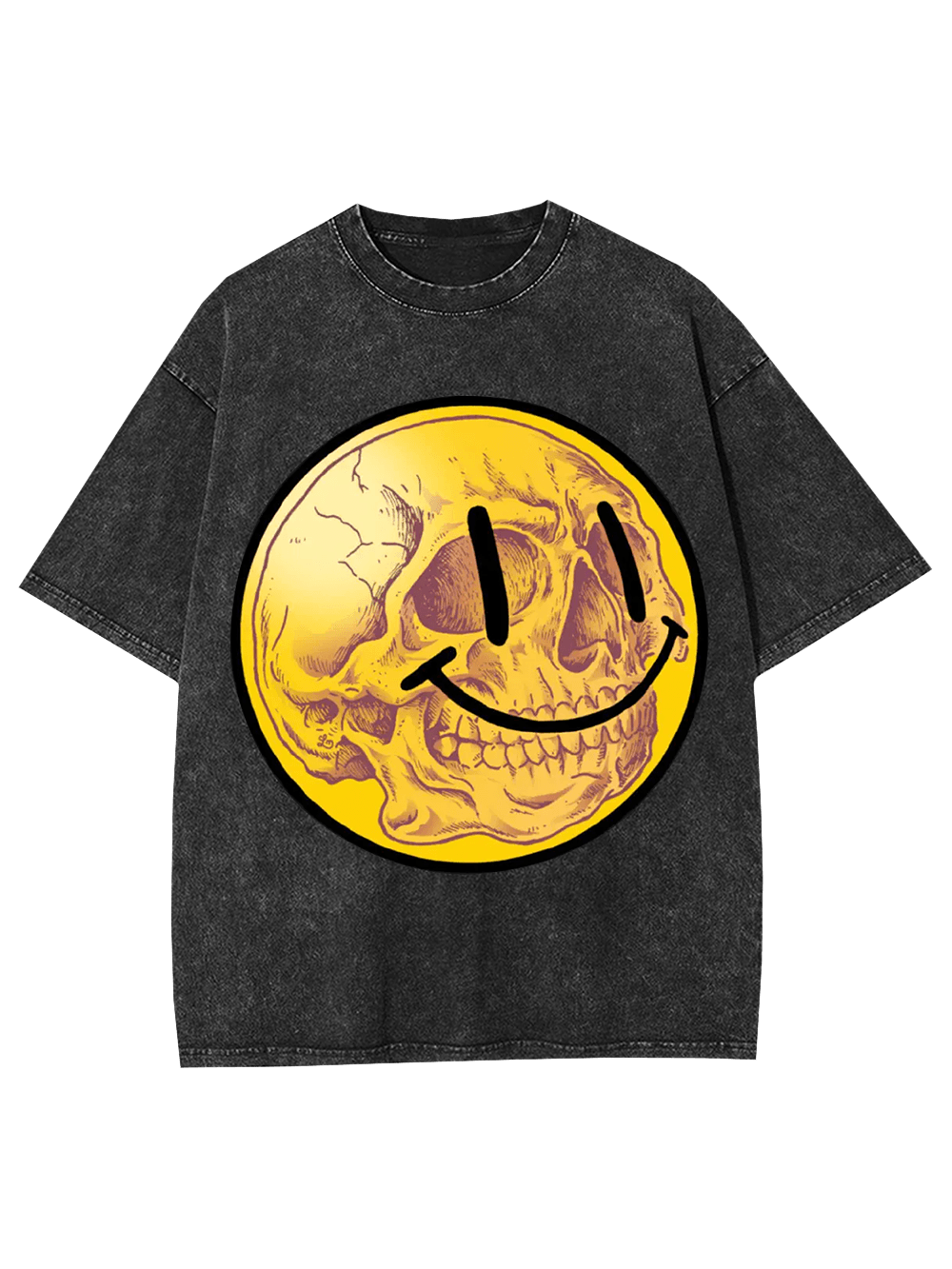 Smiling Skull Face Washed Tshirt