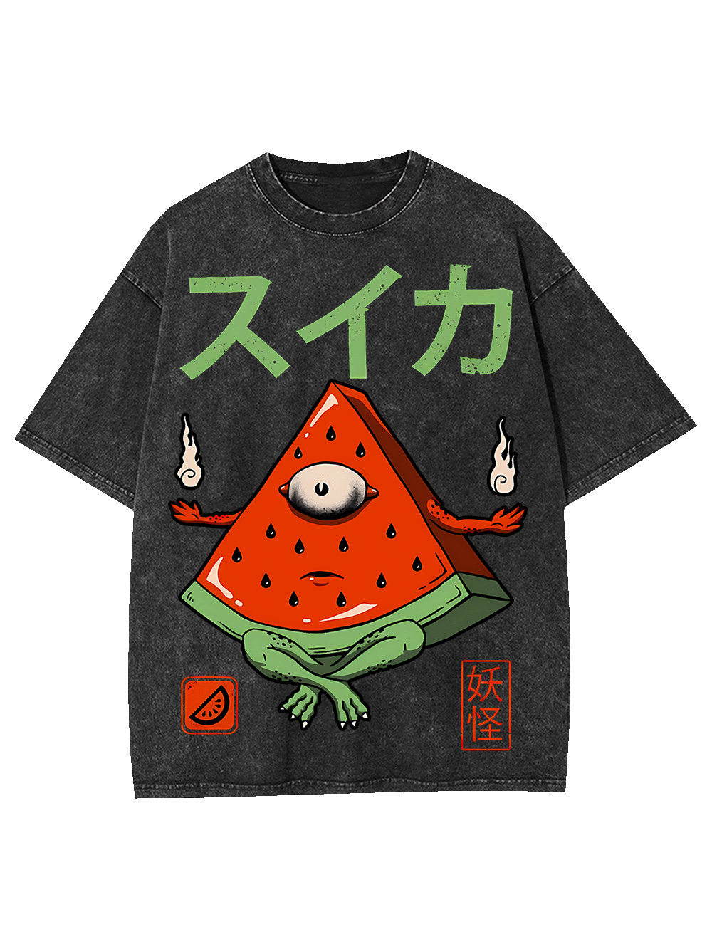 Watermelon Yokai Washed Tshirt-ClassyOutlaw Sale