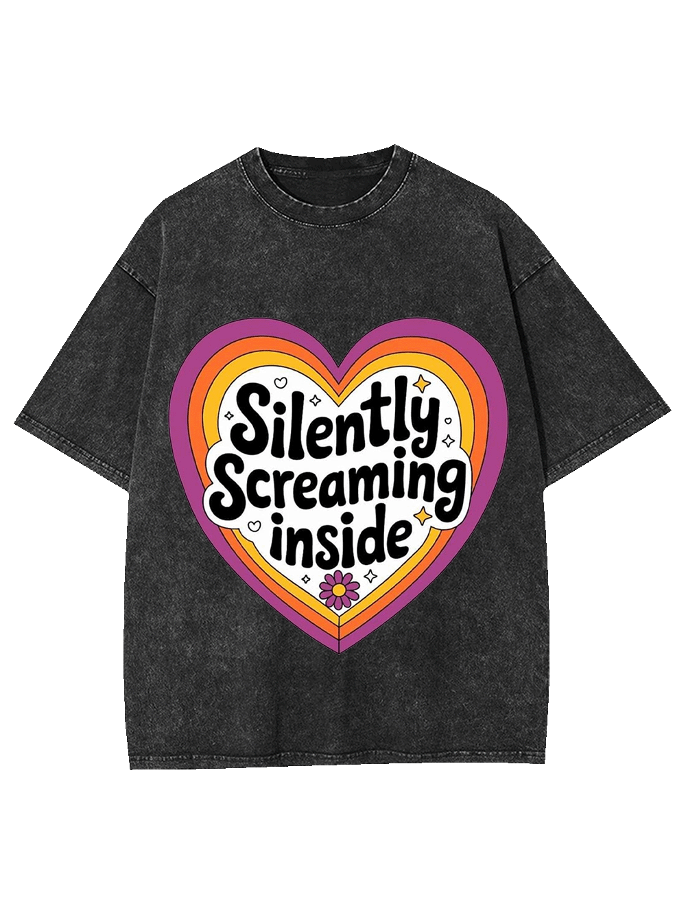 SILENTLY SCREAMING INSIDE WASHED TSHIRT