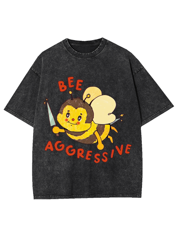 Bee Aggressive Washed Tshirt
