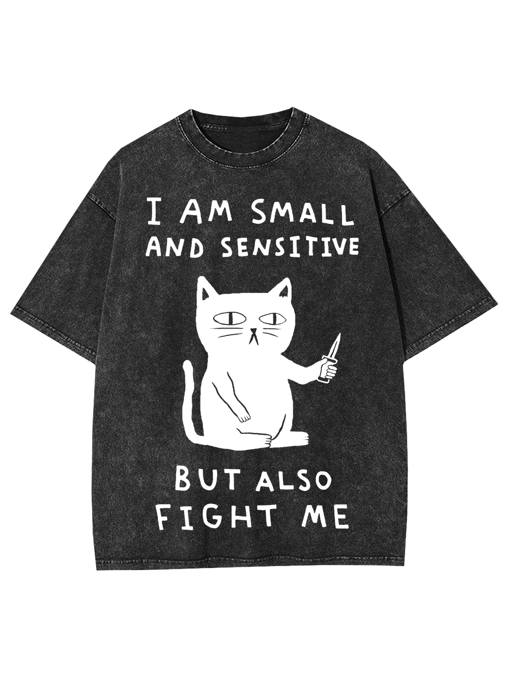 I Am Small And Sensitive But Also Fight Me Washed Tshirt