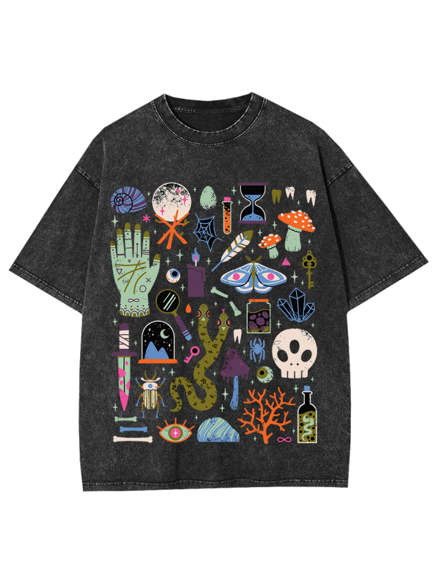 Eclectic Mystical Symbols Washed Tshirt