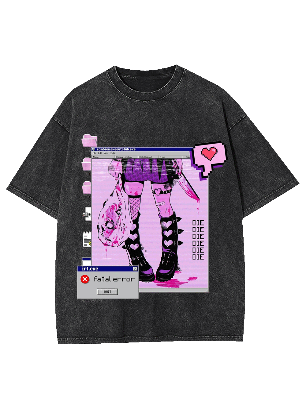 Fatal Error Washed Tshirt-ClassyOutlaw Sale