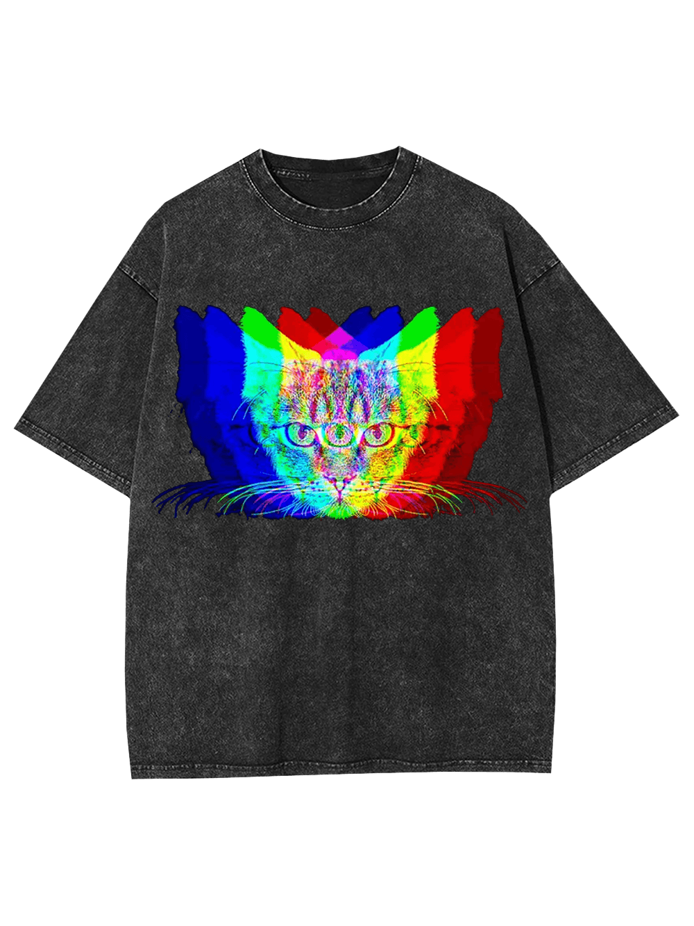 Trippy Cat Vision Washed Tshirt