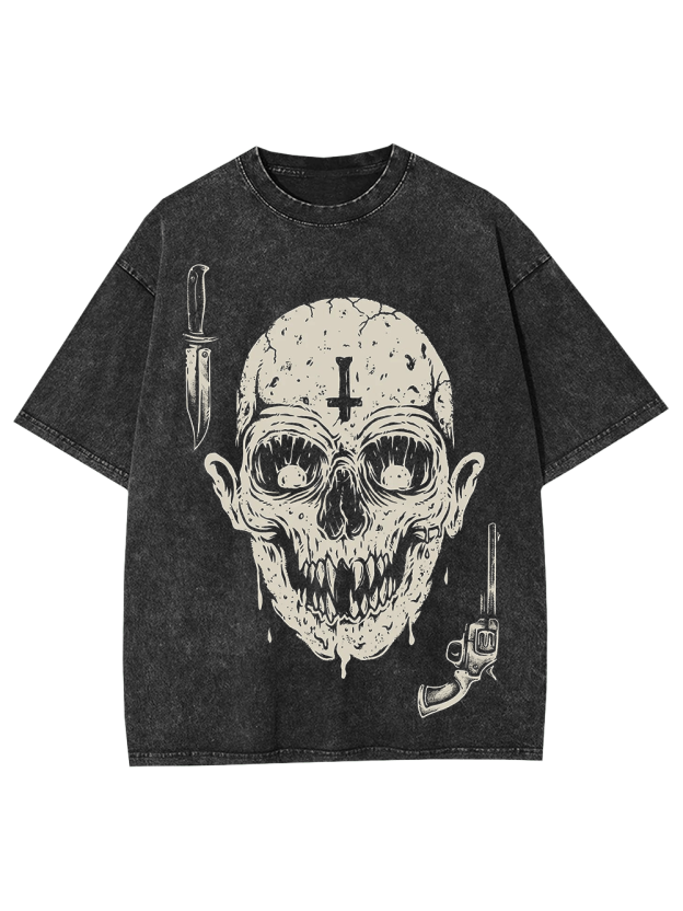 Sinister Skull Washed Tshirt