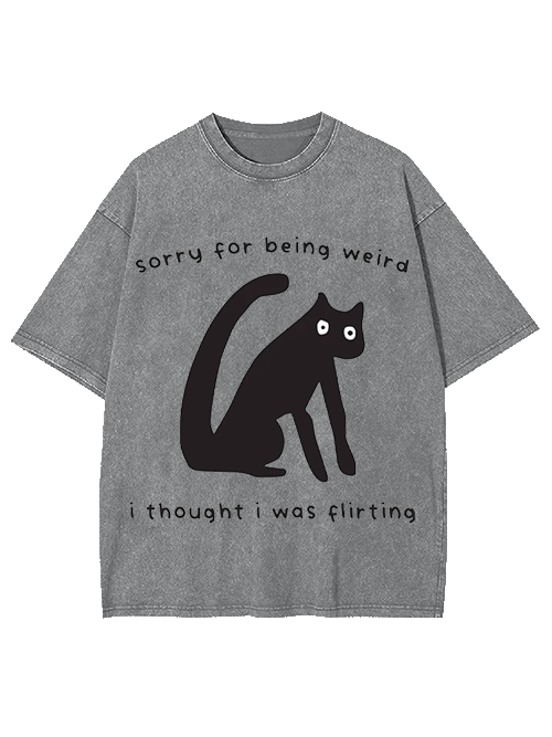 Sorry For Being Weird   I Thought I Was Flirting Washed Tshirt
