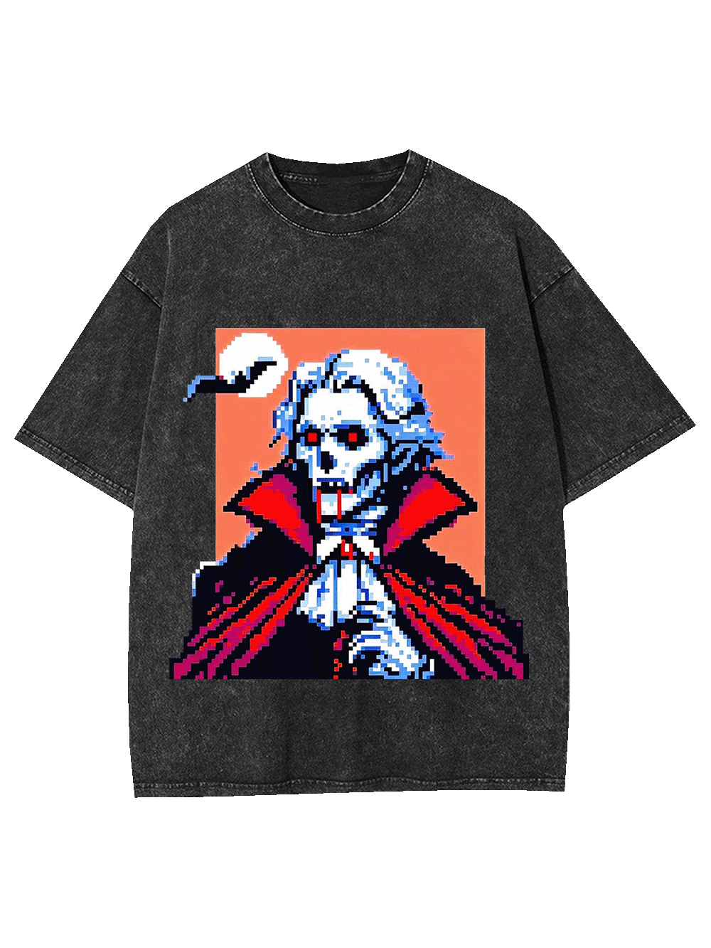 Pixelated Vampire Washed Tshirt