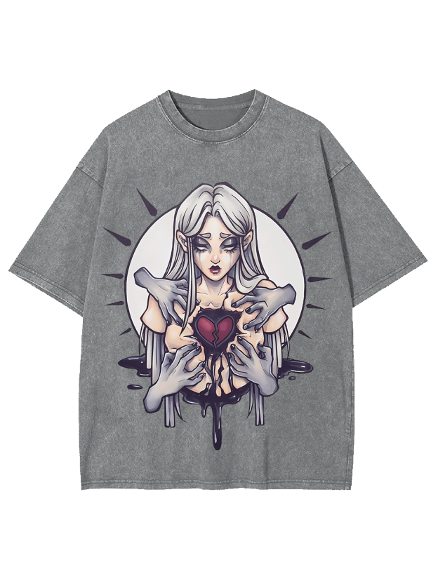 BROKEN HEART GRASP WASHED TSHIRT