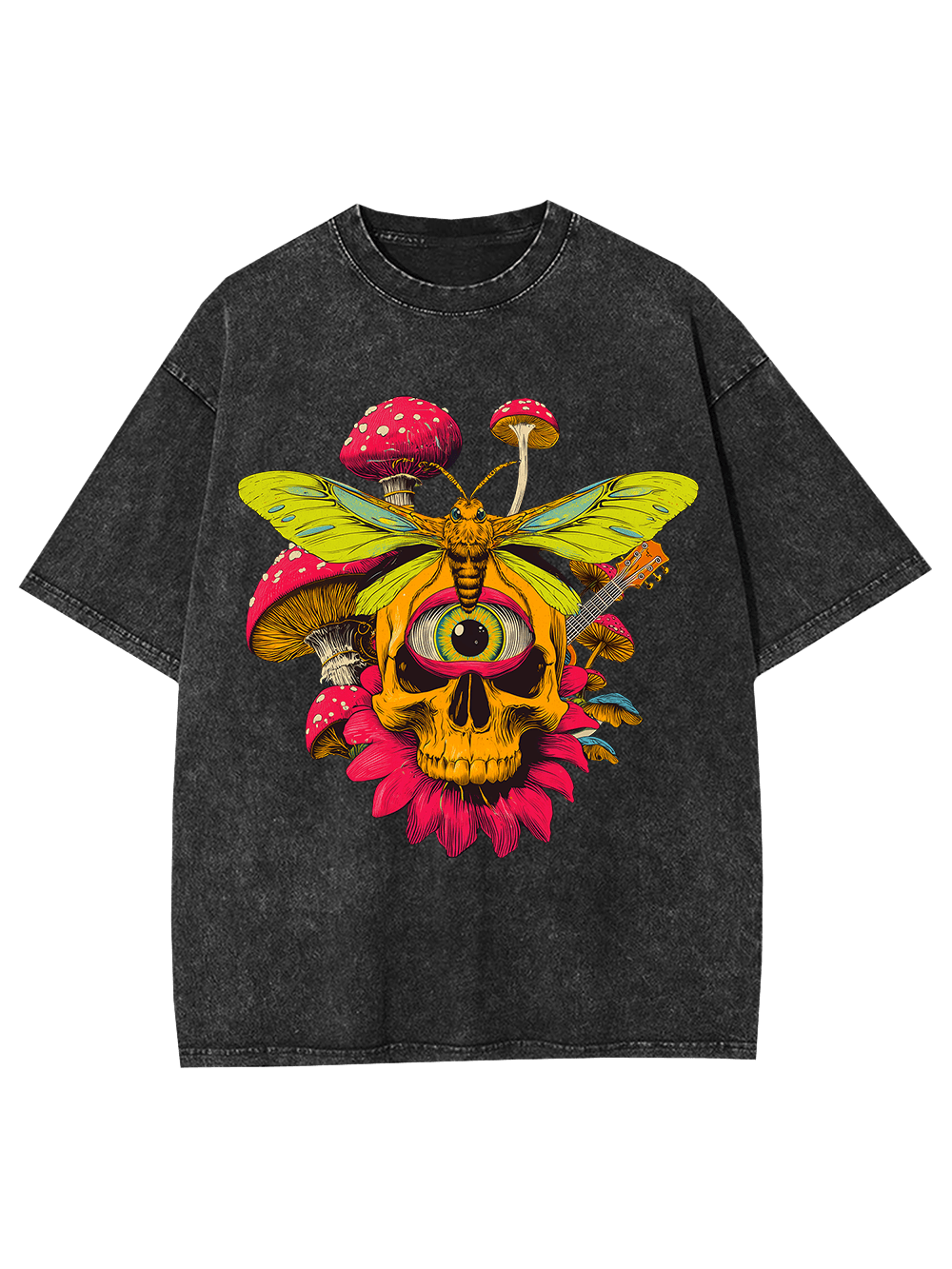 Psychedelic Visions Washed Tshirt-ClassyOutlaw Sale
