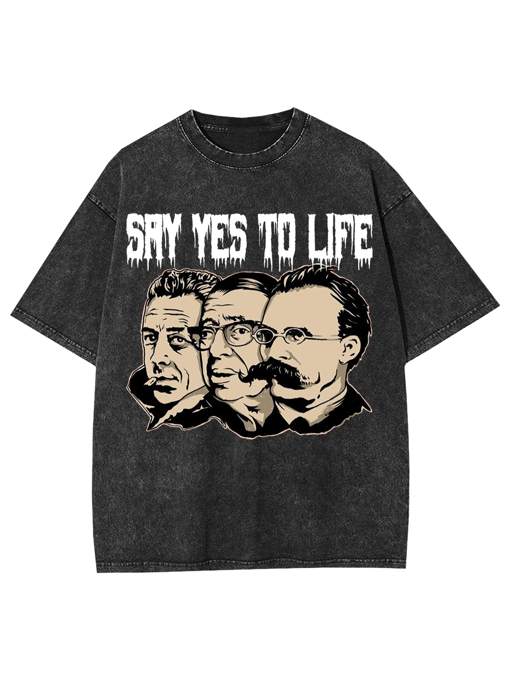 Say Yes to Life Washed Tshirt-ClassyOutlaw Sale