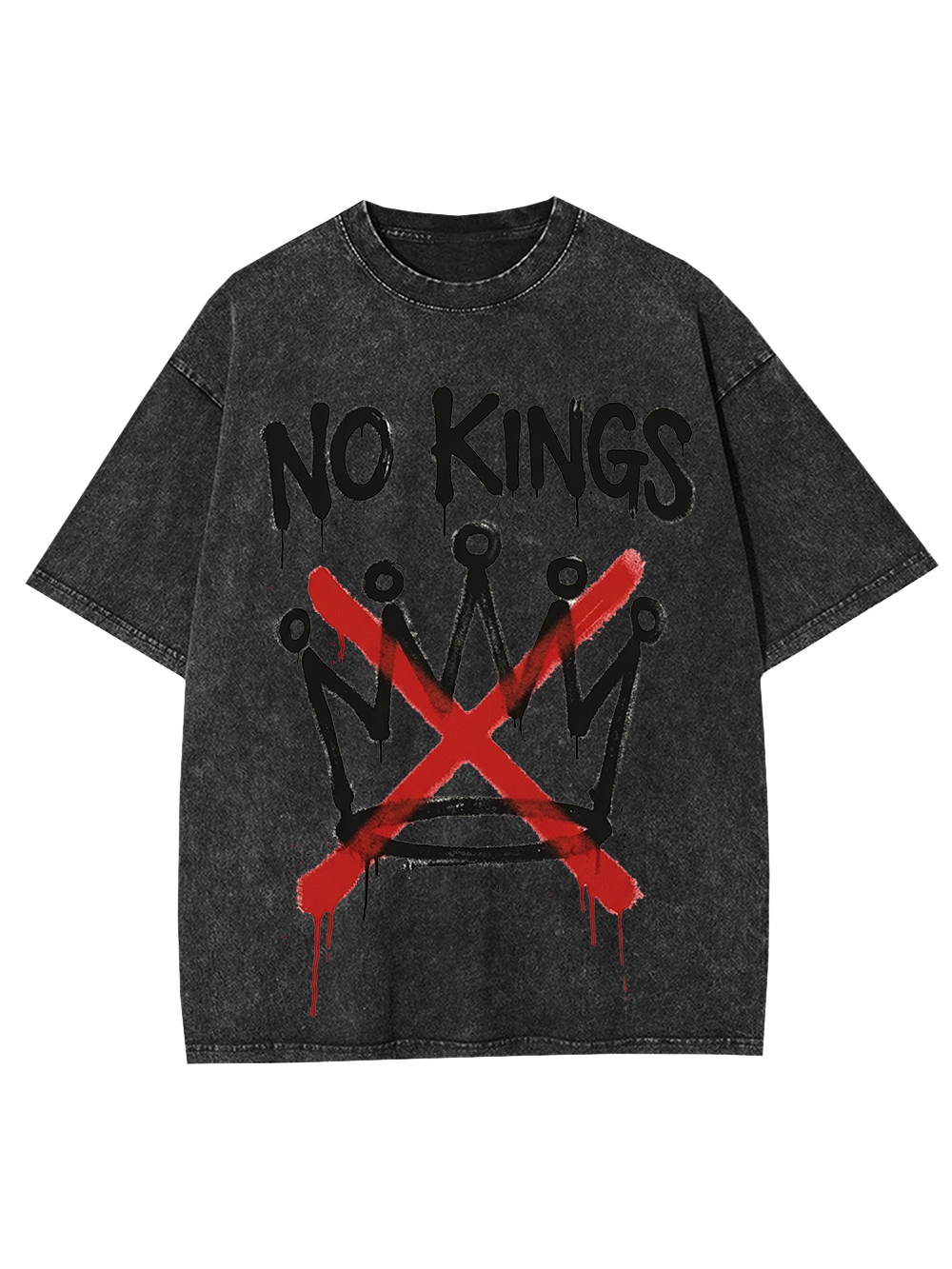 NO KINGS Oversized Washed Tshirt-ClassyOutlaw Sale