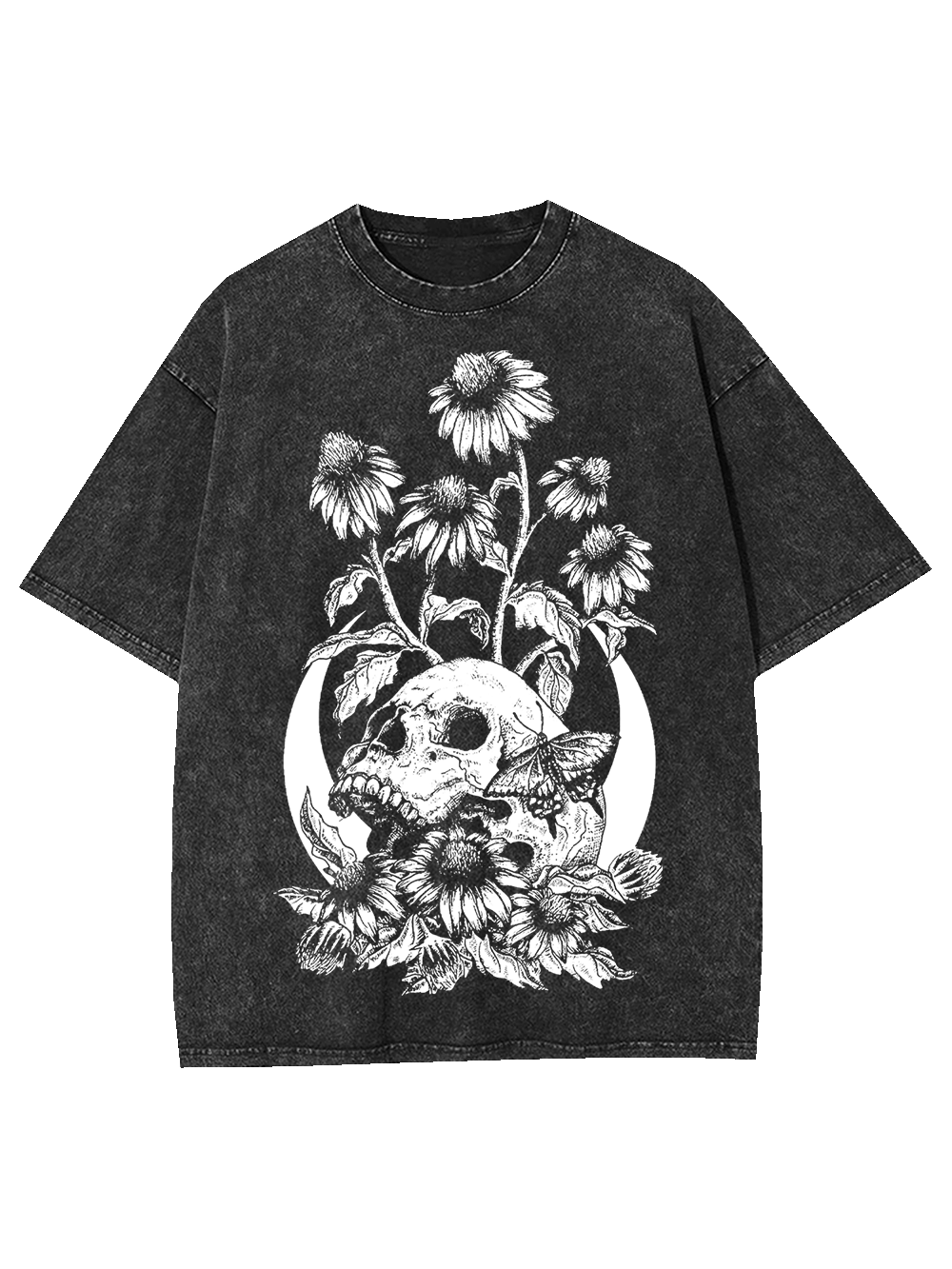 Floral Skull Washed Tshirt