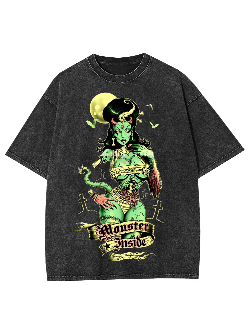 Monster Inside Washed Tshirt