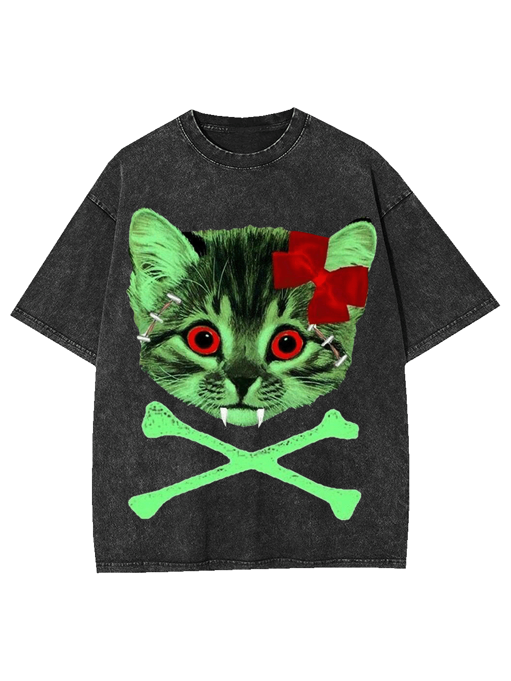 Zombie Kitty Washed Tshirt