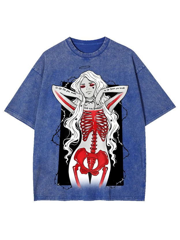 Angelic Skeleton Washed Tshirt