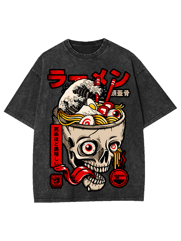 Skull Cup of Ramen Washed Tshirt