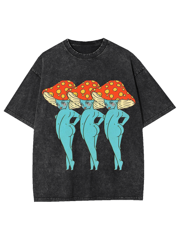 Mushroom Trio Beauties Washed Tshirt