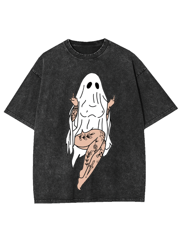 Tattooed Ghost Rebel Washed Tshirt