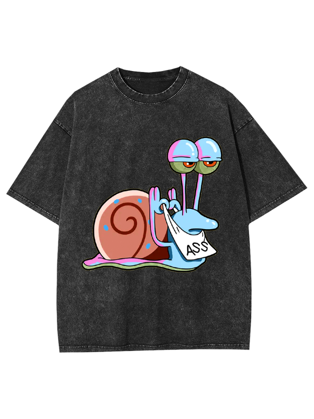 Sassy Snail with Attitude Washed Tshirt