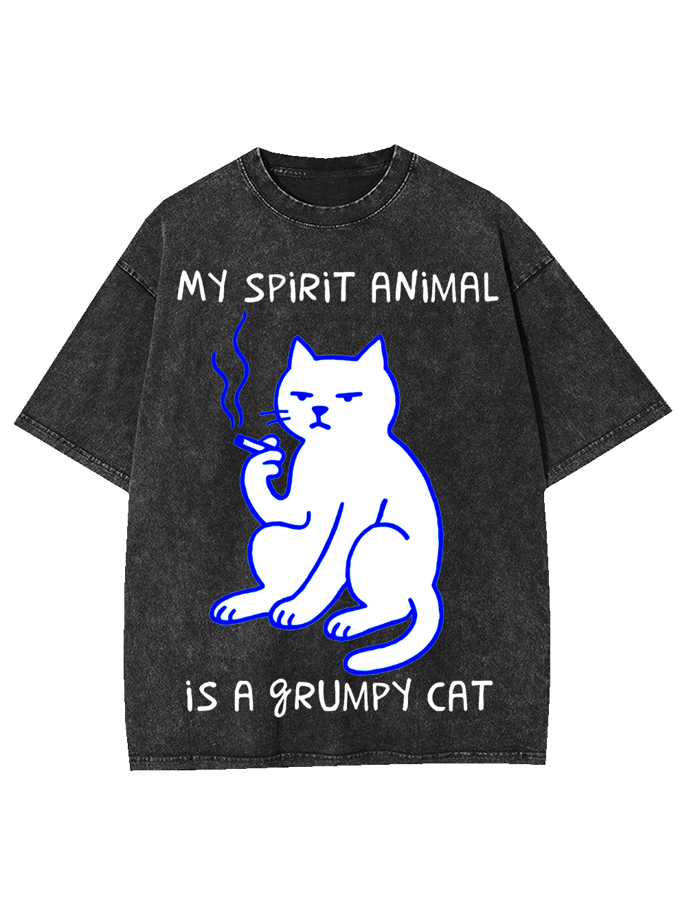 My Spirit Animal Is A Grumpy Cat Washed Tshirt
