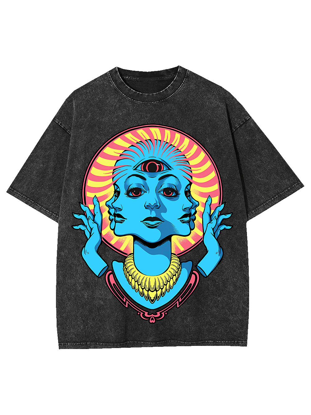 Triple Face Oracle Washed Tshirt