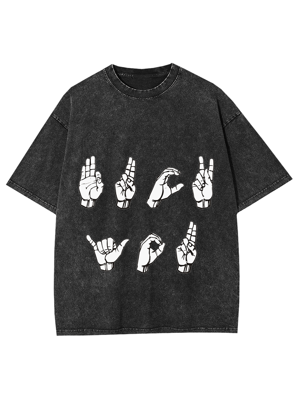 F*Ck You In Sign Language Rude Washed Tshirt-ClassyOutlaw Sale