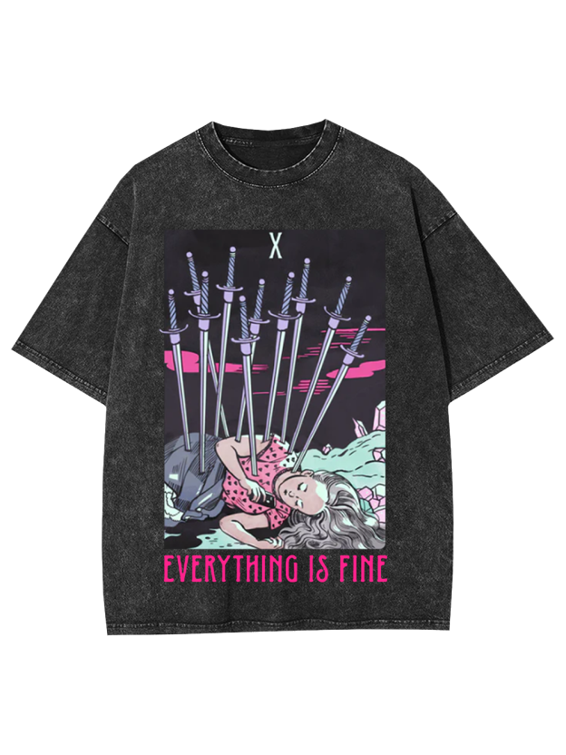 Eyerything Is Fine Washed Tshirt