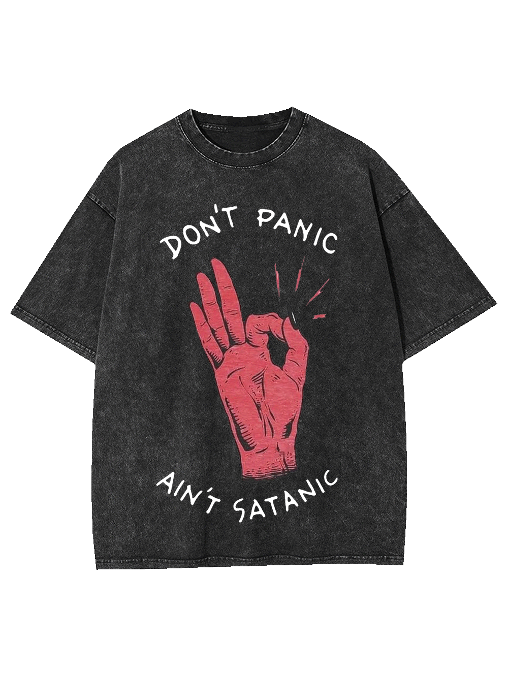 Don't Panic Ain't Satanic Washed Tshirt