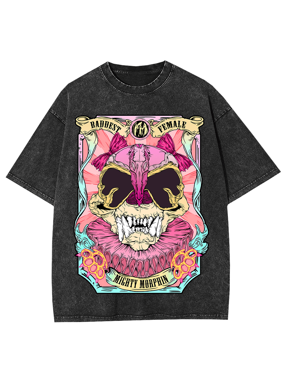 Baddest Female Mighty Morphin Washed Tshirt-ClassyOutlaw Sale
