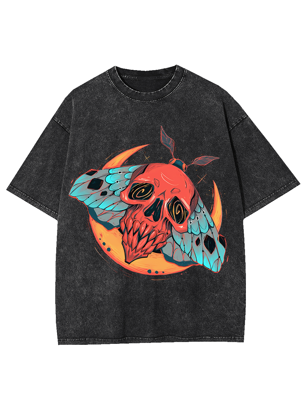 Skull Moth Eclipse Washed Tshirt
