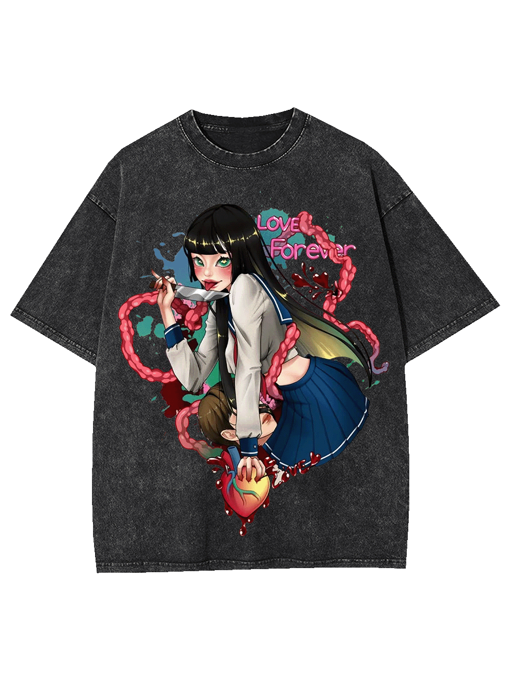 Love Forever in Darkness Washed Tshirt