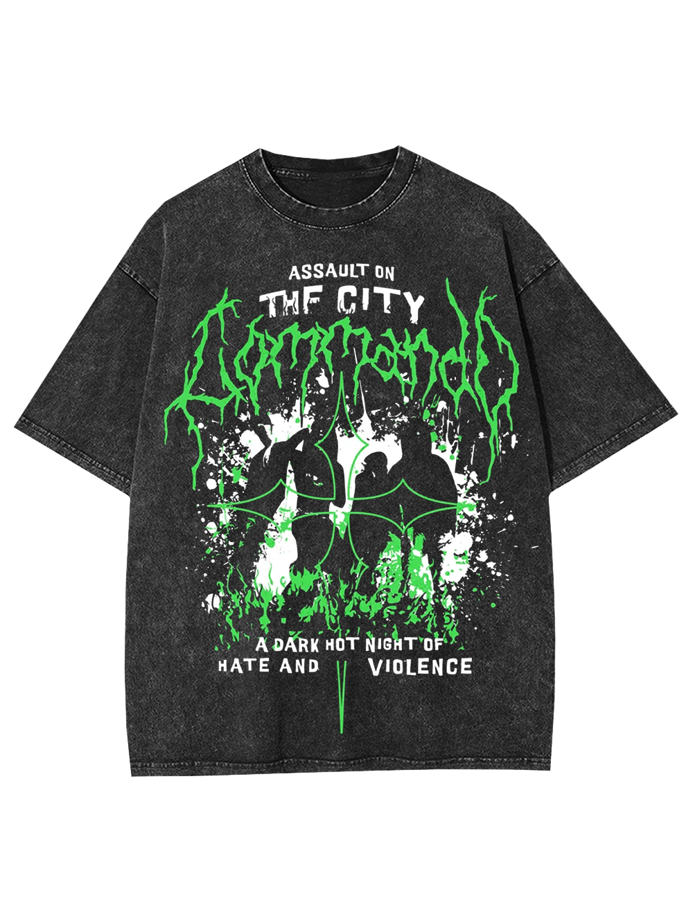 Assault On The City Washed Tshirt-ClassyOutlaw Sale
