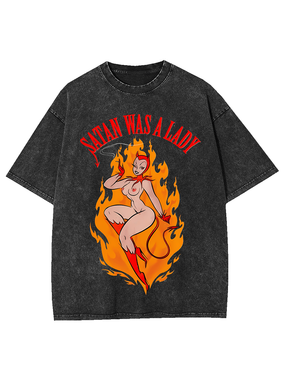 Satan Was A Lady Washed Tshirt