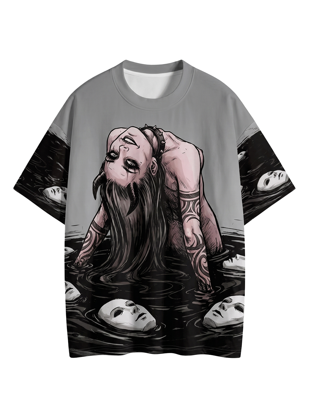 Long-haired girl with desires Eco Oversized Graphic Tees
