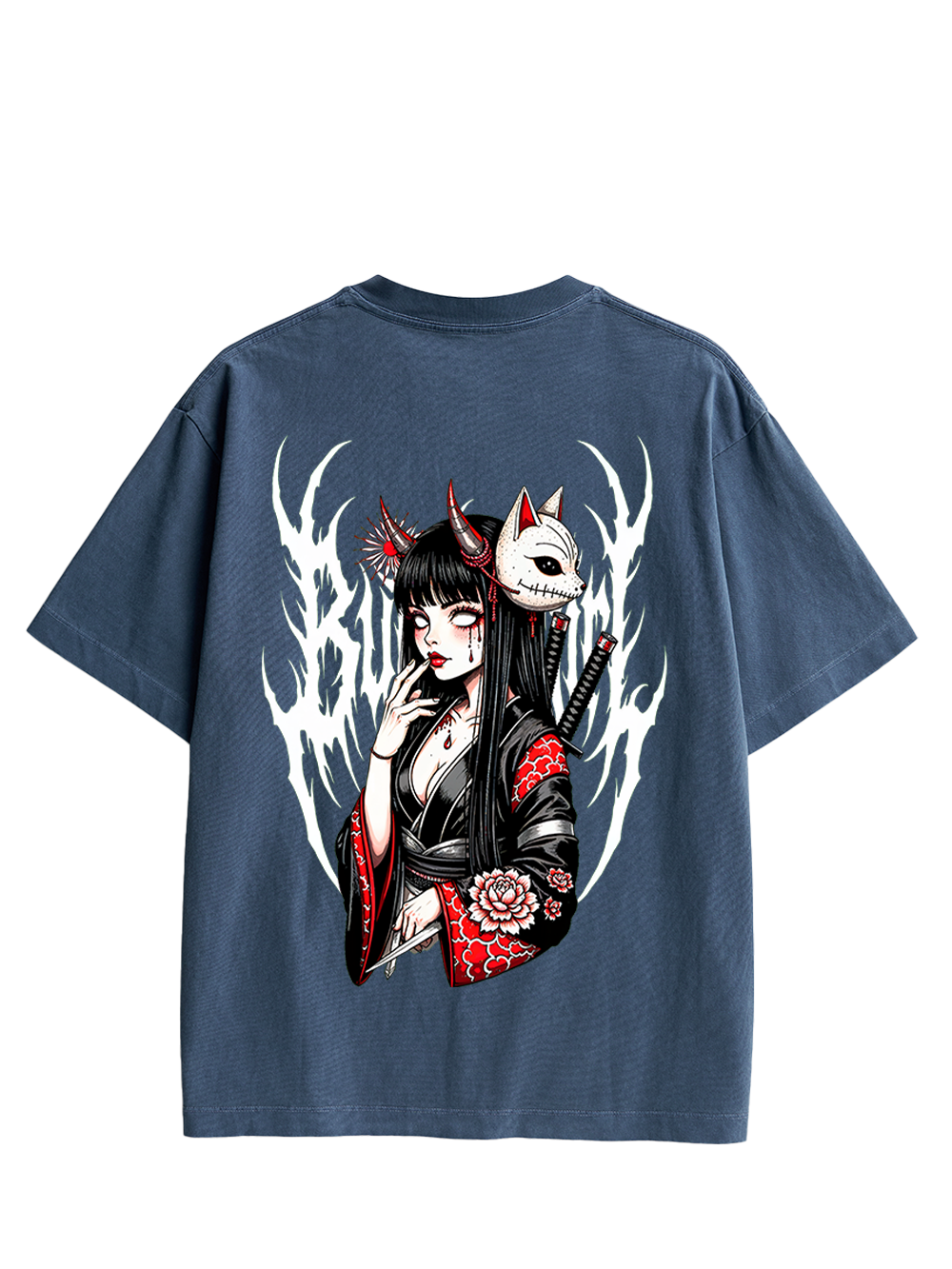 FOX MASK ENCHANTRESS DOUBLE SIDED PRINT WASHED TSHIRT