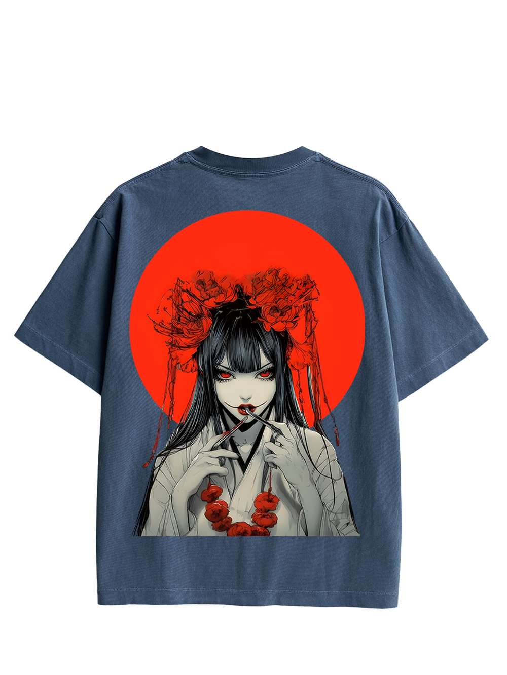 CRIMSON ENCHANTRESS DOUBLE SIDED PRINT WASHED TSHIRT