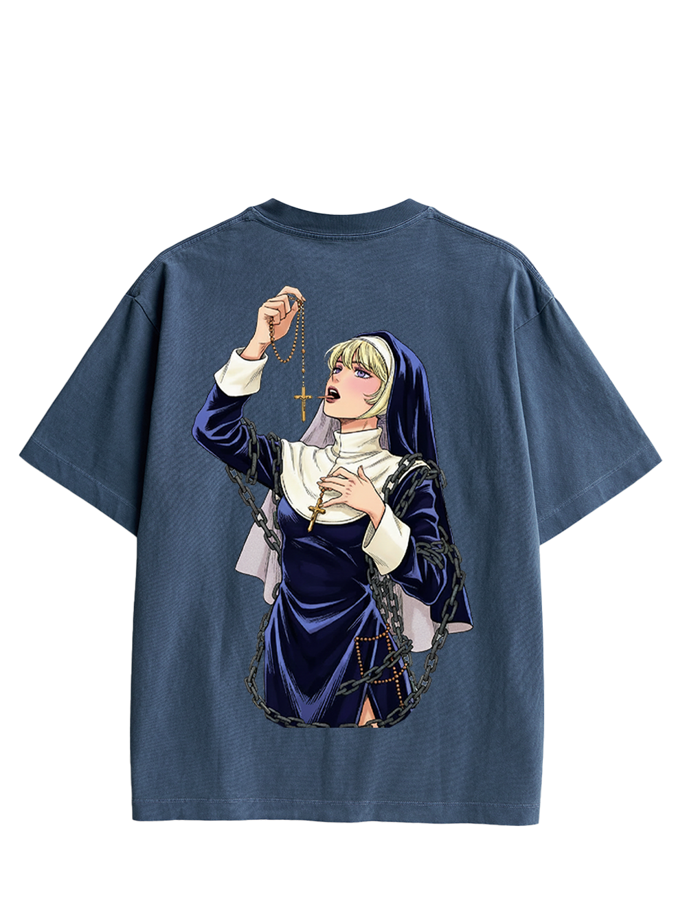 LICKING MANGA NUN DOUBLE SIDED PRINT WASHED TSHIRT