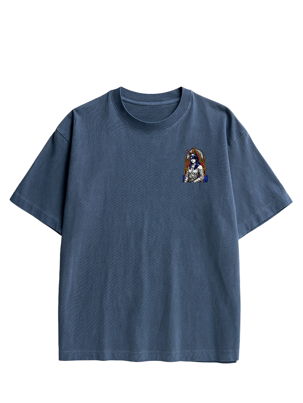 GOTHIC NUN WITH BUNNY EARS CHURCH DOUBLE SIDED PRINT WASHED TSHIRT