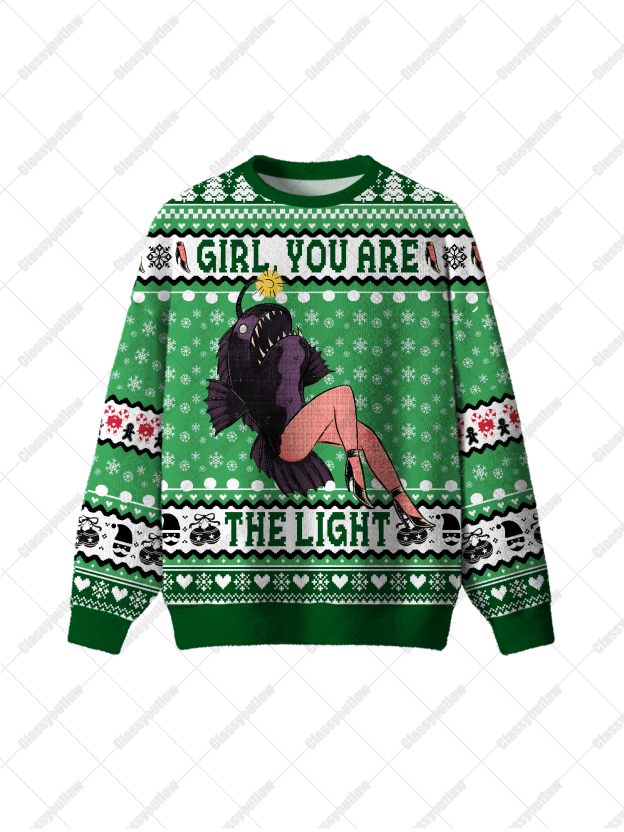 Deep Sea Glow UGLY CHRISTMAS SWEATSHIRT