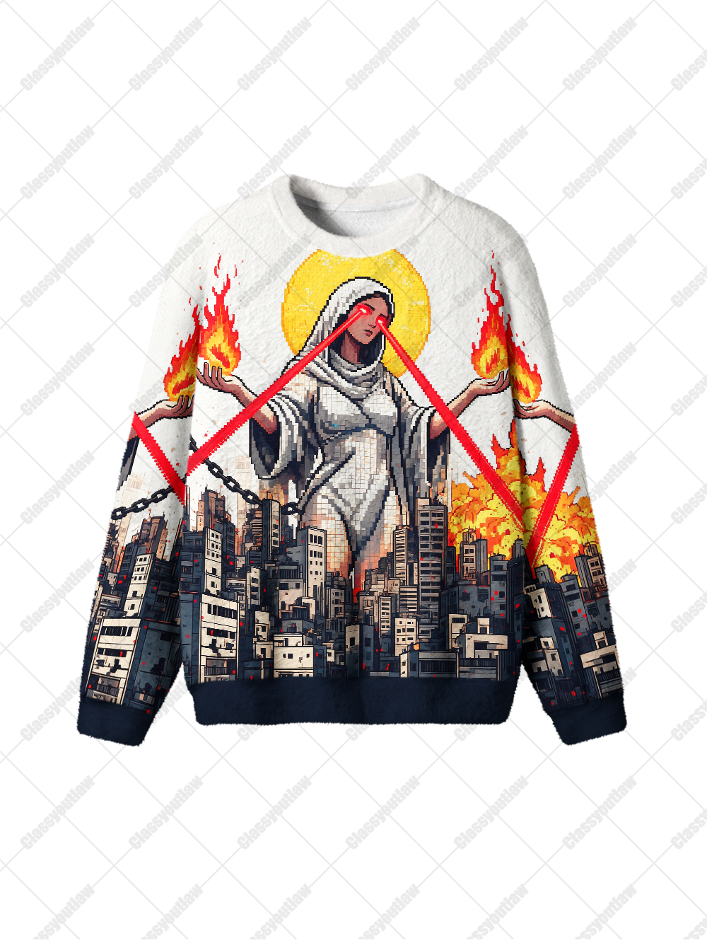CITY RUINS UGLY CHRISTMAS SWEATSHIRT