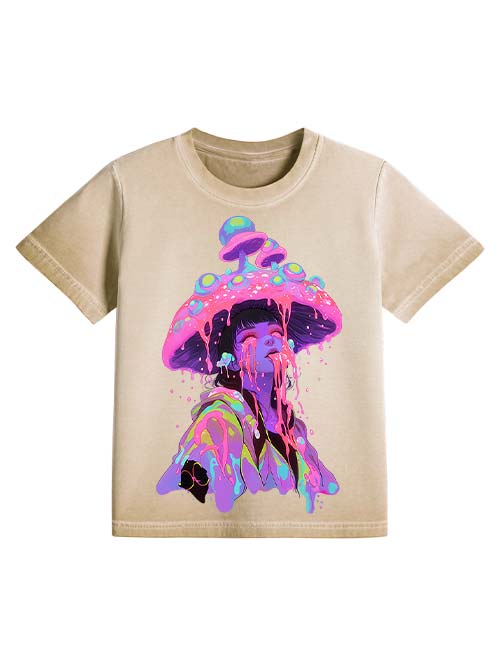 Mushroom Dreamscape Washed Slim Tshirt