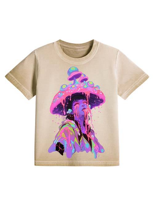 Mushroom Dreamscape Washed Slim Tshirt