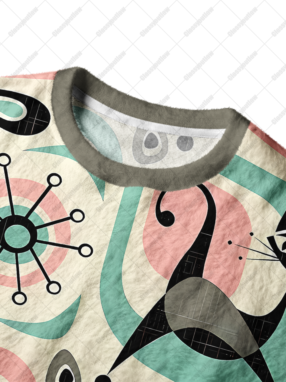 FUTURISTIC CATS KNIT SWEATSHIRT