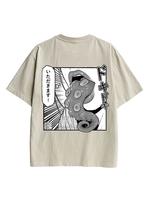 Tentacle Double Sided Print Washed TShirt