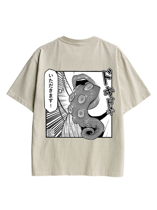Tentacle Double Sided Print Washed TShirt