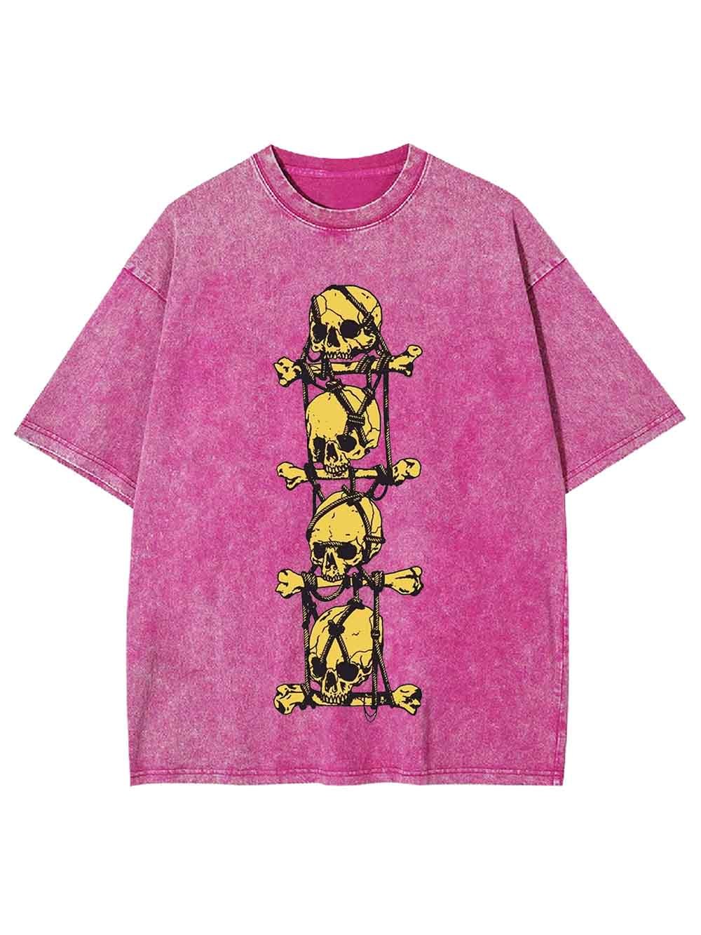 SKULL CROSSBONES CHAIN WASHED TSHIRT